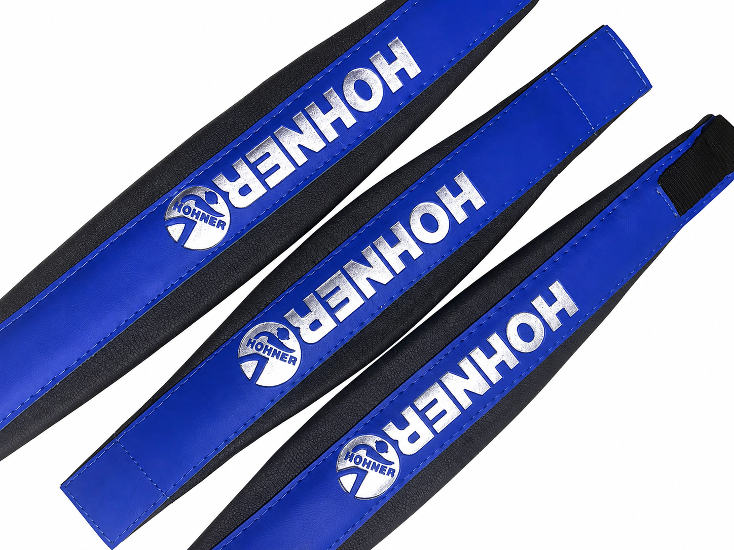Set of shoulder & bass straps / Blue-silver letters